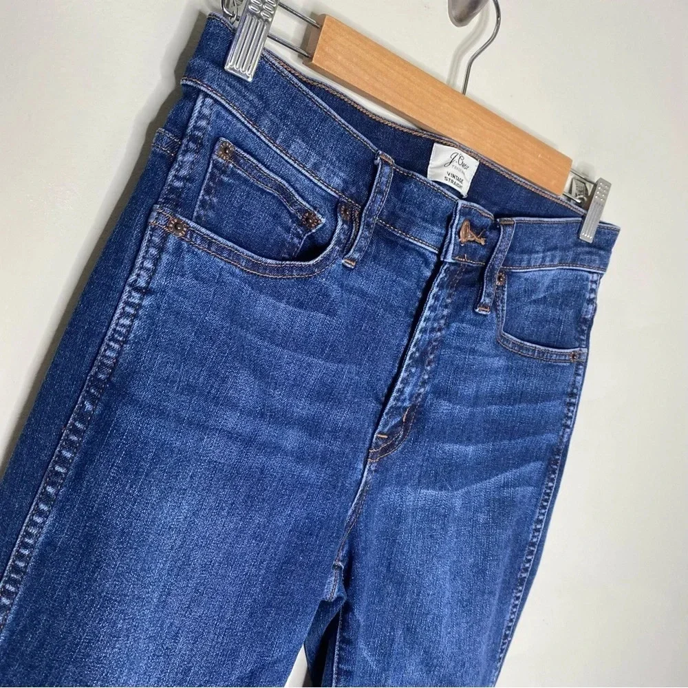 J. Crew Mayville Wash High Rise Raw Hem Vintage Straight Jeans Size 27